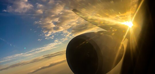 Aircraft engine at altitude