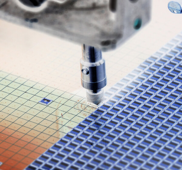 Image of a Silicon wafer production line