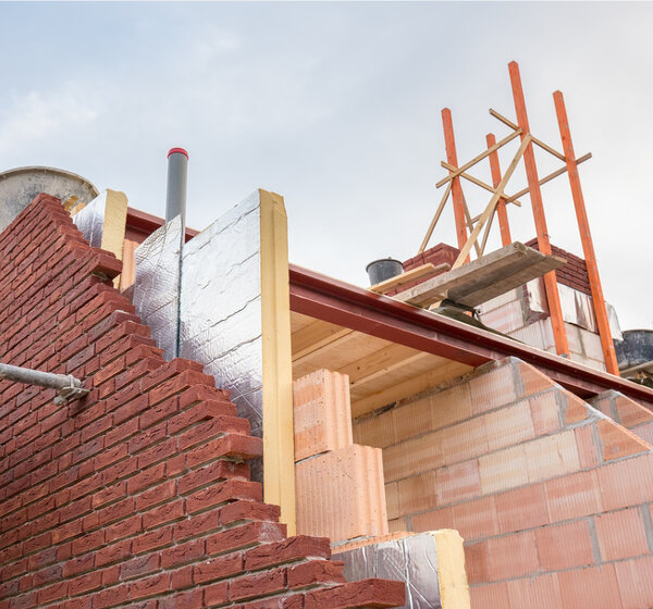 Image showing insulation material during construction of a house