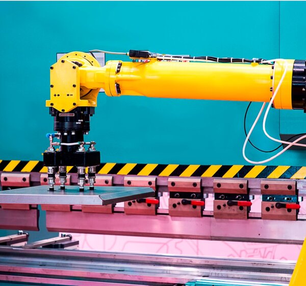 Image showing a robotic arm in a production line