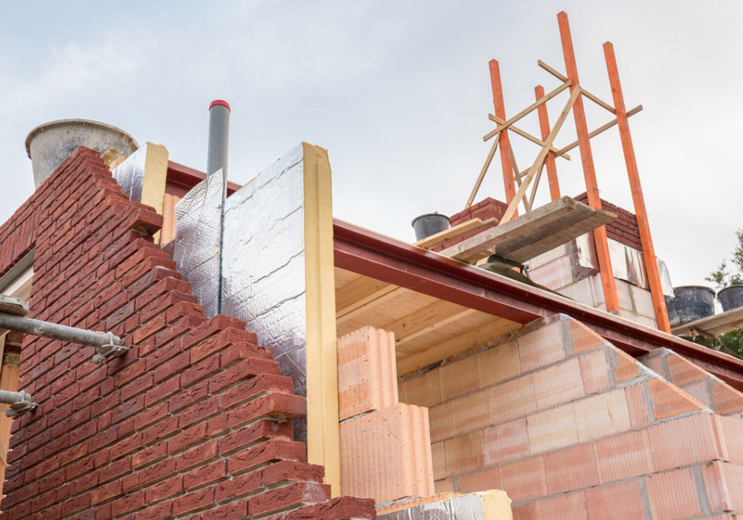 Image showing insulation material during construction of a house