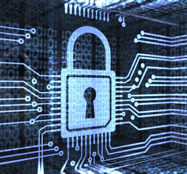 Image showing an Artist's concept of a cyber security lock