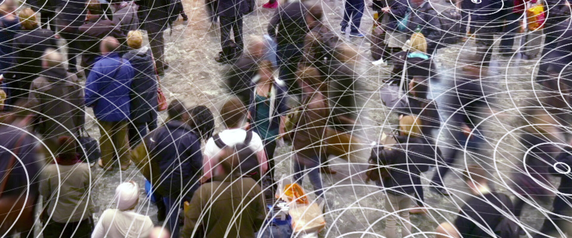 Cell phone radio signals in a crowd of people picture id537459762