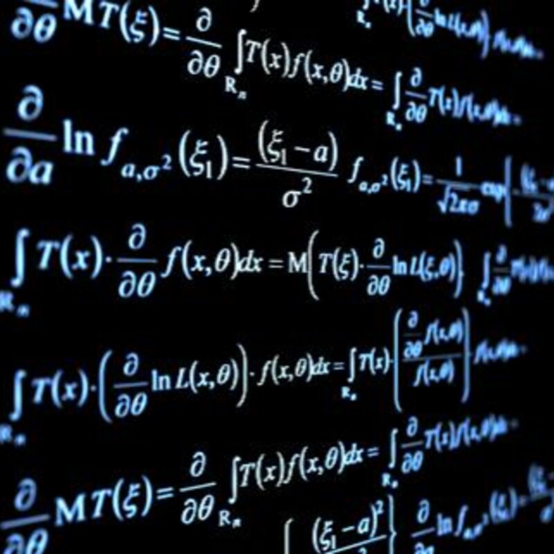 Image showing mathematical equations on blackboard