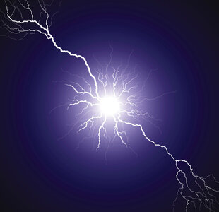 Image showing a bifurcated lightning bolt 