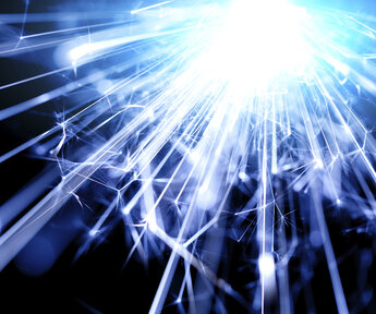 Image showing a blue flare of light