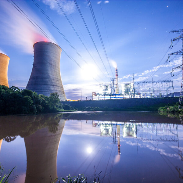 Image showing a power plant on the banks of a river