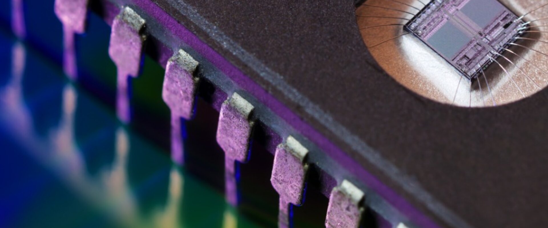 Close up of a microchip Image showing a close up of a microchip