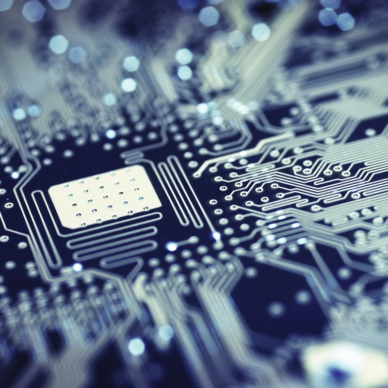 Metrology for advanced electronics materials Image showing a close up of a circuit board