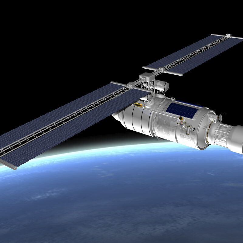 APEX imaging spectrometer Image showing an Earth observation satellite
