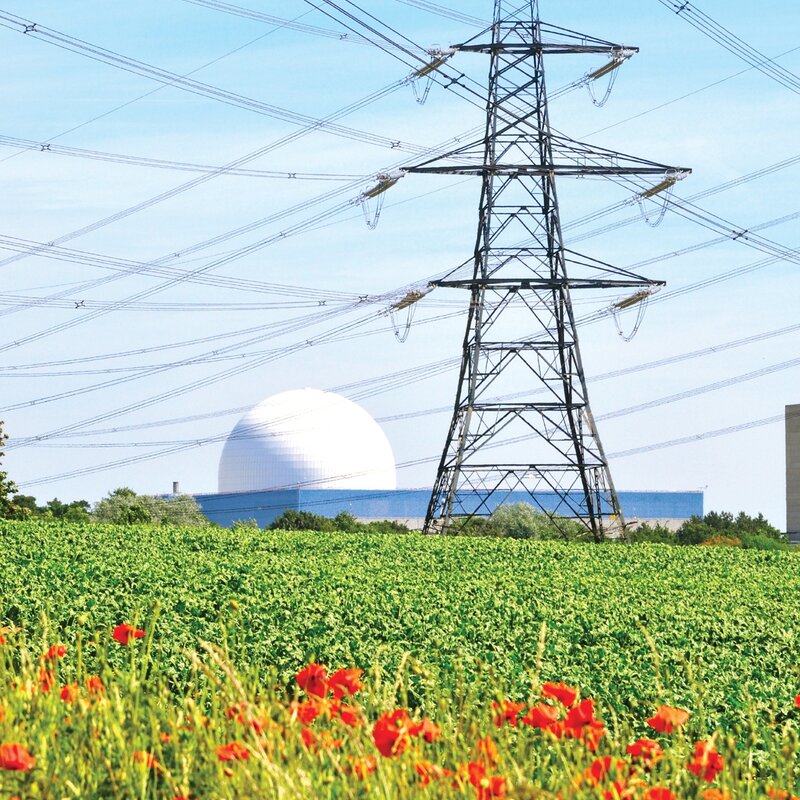 Digital format for radioactivity measurements Image showing an electricity pylon and dome