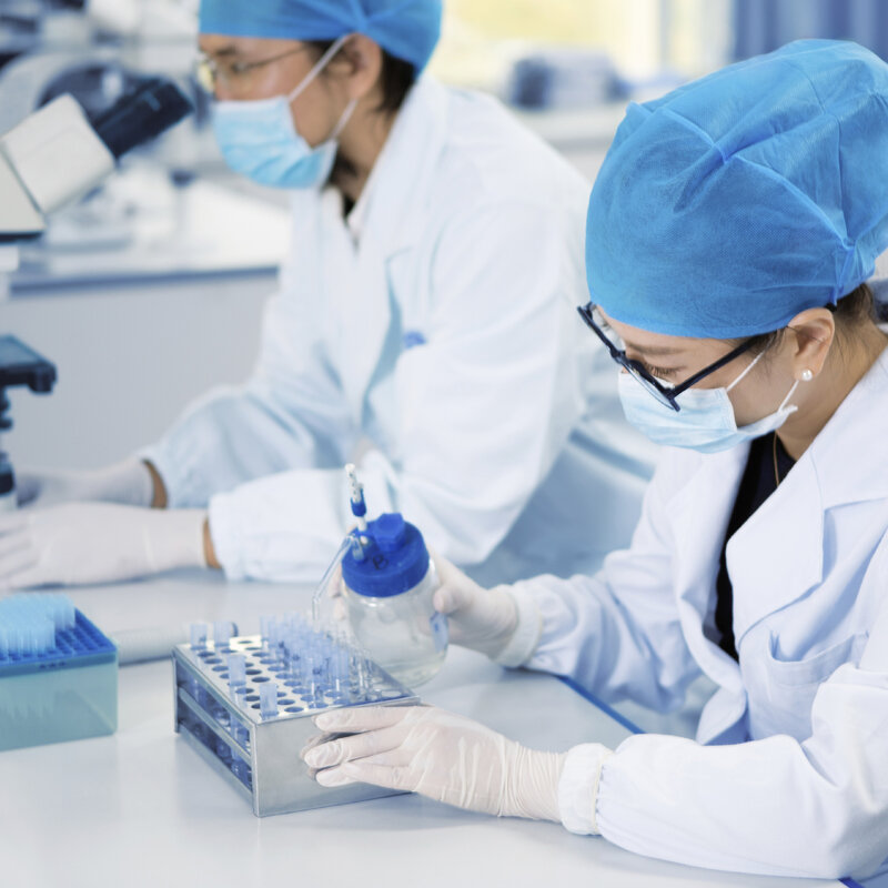 Combating bacterial resistance to antibiotics Image showing two scientists in a laboratory