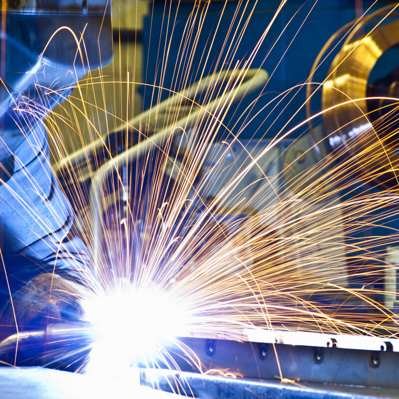Improved temperature measurement Image showing a Worker welding in factory